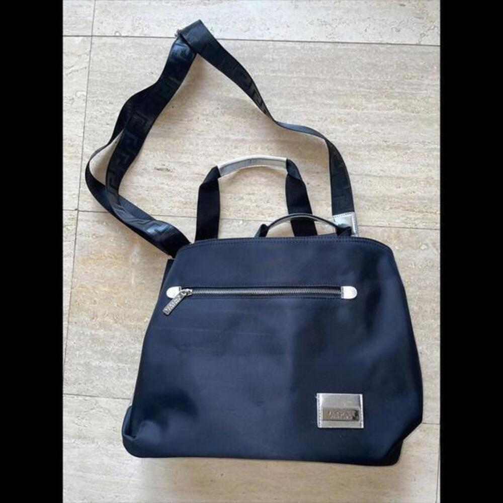Versace Parfume Crossbody Nylon Bag‎ Saddle Bag Black Designer